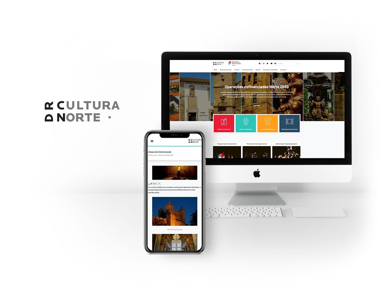 Desenvolvimento de website, serviço de design e ilustração - Direção Regional de Cultura do Norte - brandit
